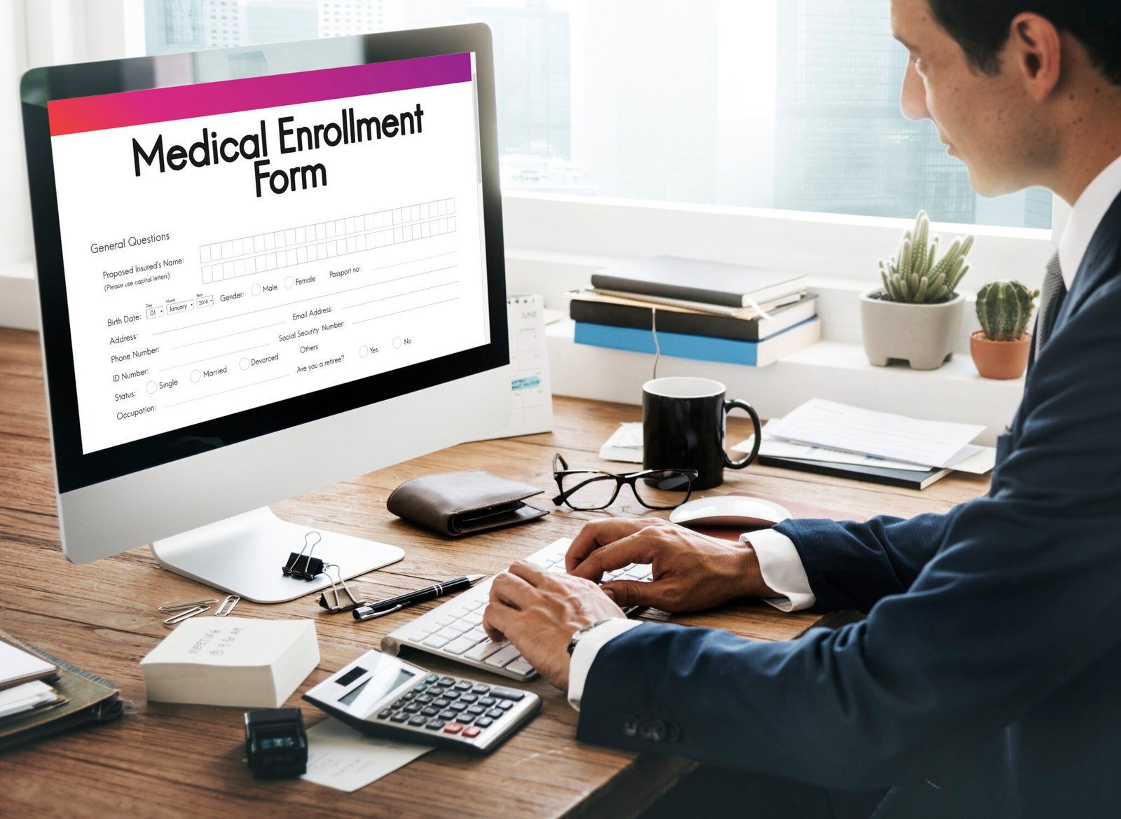 Medical Enrollment Form Document Medicare Concept